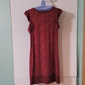 MICHAEL KORS Floral Red/Black Print Dress, Size S